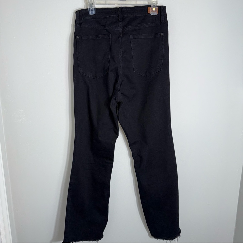 Judy Blue Bootcut Jeans-Black-Raw Hem-Exposed Button Fly-Stretch-Size 14W - Picture 7 of 11